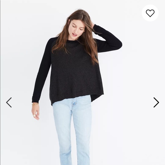 Madewell cross back sweater province black grey xs - Picture 4 of 8